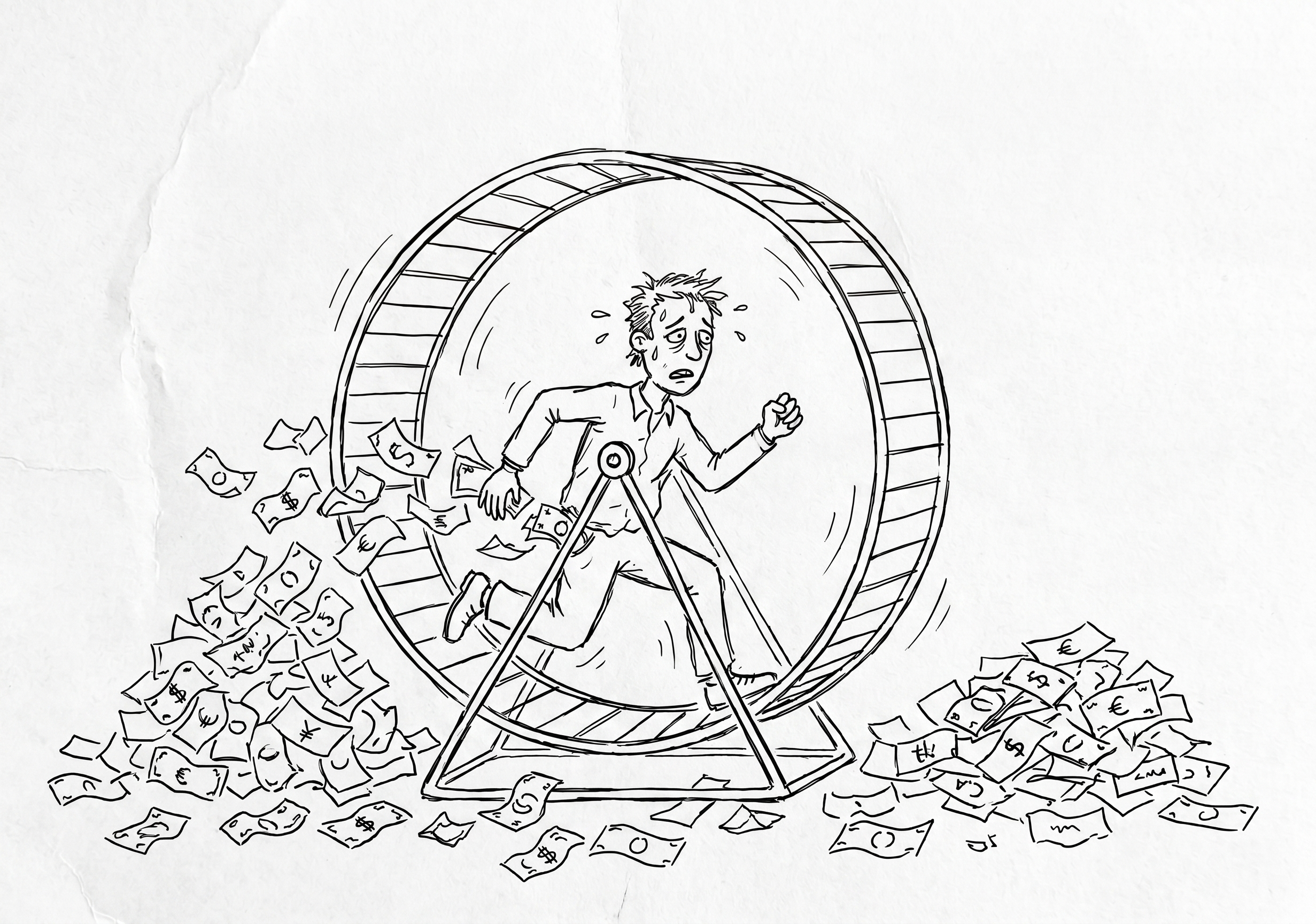 Hamster wheel illustration